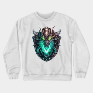 Glowing Alien Dragon Head Shield Crewneck Sweatshirt